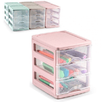 Trade Shop Traesio-cassettiera Turia In Plastica 3 Cassetti 13.5 X 17 X 17 Cm Vari Colori 112241a -