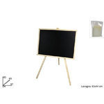 Trade Shop Traesio-lavagna Con Cavalletto In Legno 63x44 Cm Scrivibile Con Gessetto E Cancellino -