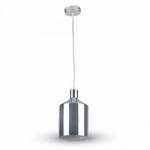 Trade Shop Traesio-lampadario Pendente Lampada A Sospensione Cromato A Forma Di Cilindro Vt-8175 -