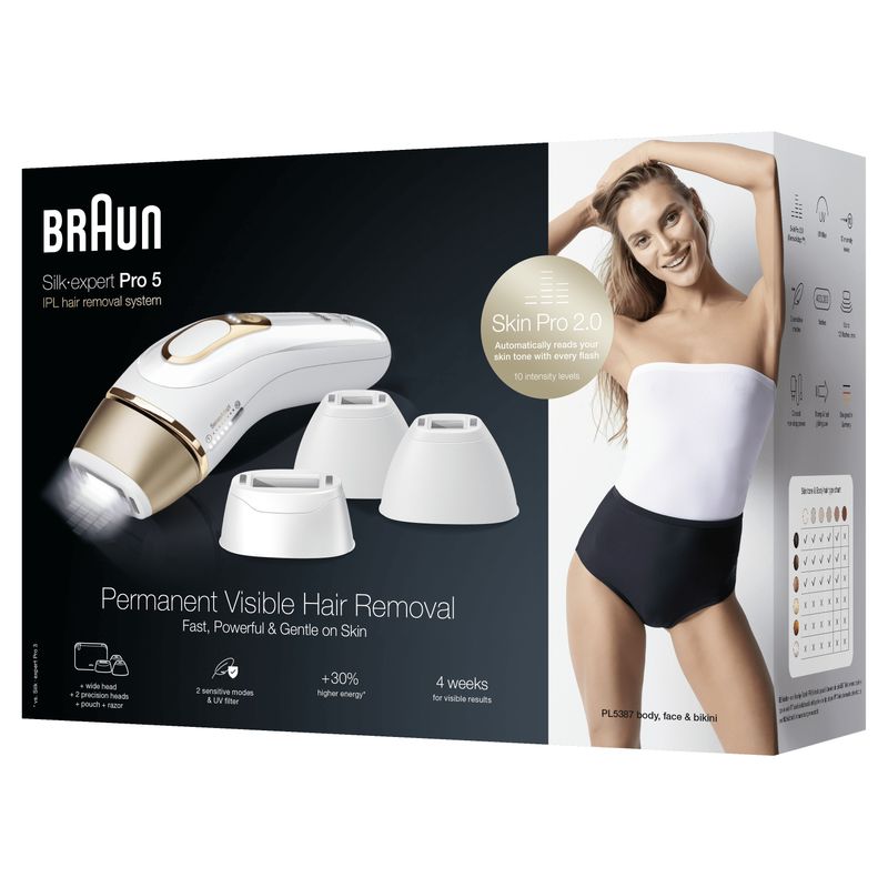 Braun-Silk-expert-Pro-Silk·expert-Pro-5-PL5387-Luce-pulsata-intensa--IPL--Oro-Bianco