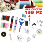 Trade Shop Traesio-set Per Cucito 139pz Accessori Sartoria Set Da Viaggio Kit Emergenza Per Cucire -