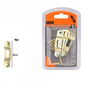 Trade Shop Traesio-set 6 Pezzi Ganci Dorati Per Quadri Quadro Cornici Appendere Parete 6 Cm 07521 -