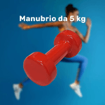 Trade Shop Traesio-manubrio Singolo 5 Kg In Vinile Allenamento Esercizi Casa Palestra Workout Fit -