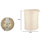 Trade Shop Traesio-cesto Contenitore Porta Biancheria Bucato Giochi Pieghevole 42x50 Cm Beige 79853 -