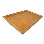 Trade Shop Traesio-vassoio Legno Di Bamboo Rettangolare Bordo Alto X Alimenti Colazione 41x29x2,5cm -