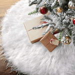 Trade Shop Traesio-tappeto Gonna Copertura Base Albero Di Natale 120 Cm Peluche Bianco Effetto Neve -