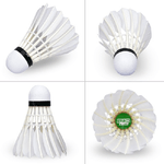 Trade Shop Traesio-set 3 Pezzi Volano Lento Volani Palline Per Gioco Badminton Colore Bianco -