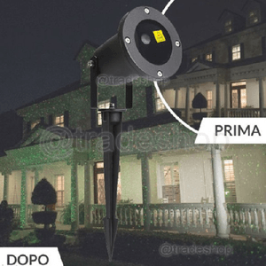 Trade Shop Traesio-proiettore Luci Laser Da Esterno Su Picchetto Fantasia Punti Giardino Discoteca -