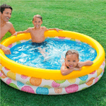 Trade Shop Traesio-piscina Gonfiabile Per Bambini 3 Anelli 147 X 33 Cm Giardino Terrazzo 330 Lt -