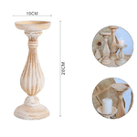 Trade Shop Traesio-candelabro Candeliere Effetto Vintage Beige Porta Candele 10x28 Oggetto Natale -