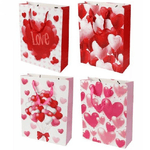 Trade Shop Traesio-set 6 Buste Da Regalo Per San Valentino Cuori 31x11x42cm 71093 Modelli Assortiti -