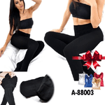 Trade Shop Traesio-3x Leggings / Collant A-88003 Donna Felpati Termici Eleganti 3pz. Colore Nero -