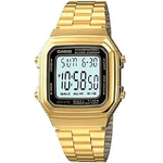 Casio-orologio Da Polso Casio A178wga-1adf Uomo Donna Digitale Sveglia Luce Oro -