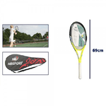 Trade Shop Traesio-racchetta Tennis 69cm Gialla Bianca Resistente Allenamento Borsa Trasporto 06038 -