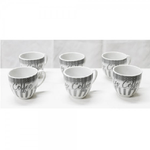 Trade Shop Traesio-set 6 Pezzi Servizio Tazzine Tazze Caffè In Ceramica Scritta Coffee Espresso Bar -