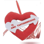 Trade Shop Traesio-cuore In Peluche Con Scritta Ti Amo Tantissimooo 20cm Regalo San Valentino 95189 -