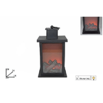 Trade Shop Traesio-lanterna Con Fuoco Led Batteria 14 X 24 Cm Caminetto Decorativo Natale -