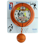 Trade Shop Traesio-orologio Da Parete 30x40cm Con Palla Canestro Basket Effetto Pendolo Basketball -