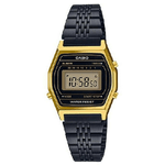 Casio-orologio Polso Casio Donna La690wgb-1df Vintage Acciaio Nero Cassa Dorata -