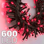 Trade Shop Traesio-catena Luminosa 600 Luci Led Lucciole Colore Rosso Con Controller Uso Interno -