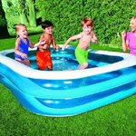 Trade Shop Traesio-piscina Gonfiabile Baby Bambino 3 Anelli Gioco Acqua Family 269 X 175 Cm -