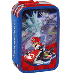 Trade Shop Traesio-astuccio Corredo Con 3 Zip Mariokart Portapastelli Penna Cancellabile Scuola -