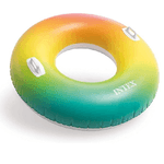 Trade Shop Traesio-ciambellone Gonfiabile Galleggiante Piscina Mare Arcobaleno Maniglie 122cm 58202 -