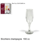 Trade Shop Traesio-set 6 Pezzi Servizio Calici Calice Bicchieri Vetro 190cc Per Champagne Spumante -