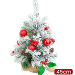 Trade Shop Traesio-albero Di Natale Effetto Innevato Dim. 45 Cm Con Decori Rossi Pigne Neve -