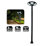 Trade Shop Traesio-palo In Ferro Per Lampione Led 3 Metri Da Giardino Nero Da Esterno Pt-gd-3n -