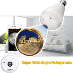 Trade Shop Traesio-telecamera Lampadina Hd 360° Hd Wifi P2p Ir 960p Gestibile Da App Android Ios -