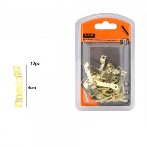 Trade Shop Traesio-set 12 Pezzi Ganci Dorati Per Quadri Quadro Cornici Appendere Parete 4 Cm 07516 -