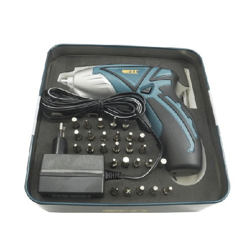 Trade Shop Traesio-kit Avvitatore Cacciavite Ricaricabile Snodabile Inserti 30pz Sd-48al -