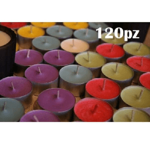 Trade Shop Traesio-set 120 Pezzi Candele Colorate Assortite Profumate Fragranza Tealight Lumini -