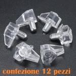 Trade Shop Traesio-set 12 Pioli Supporti In Plastica Per Mensole Supporto Reggimensola Ripiani -