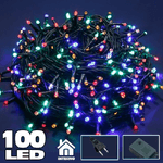 Trade Shop Traesio-catena Luminosa 100 Luci Led Lucciole Multicolor Con Controller 8 Funzioni -