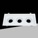 Trade Shop Traesio-porta Faretto Triplo Orientabile Incasso Bianco Per Lampadine Gu10 Gu5.3 P33-b3 -