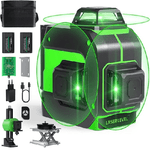 Trade Shop Traesio-livella Laser Autolivellante A 360° Livella Laser Verde 2 Batterie Ricaricabili -