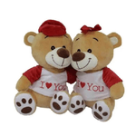 Trade Shop Traesio-coppia Orsi Orsetti In Peluche Con Maglia "i Love You" 25cm San Valentino 69413 -