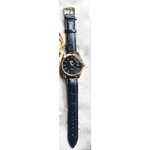 Trade Shop Traesio-orologio Da Polso Zcc Z003 Uomo Analogico Automatico Data Pelle Nero Dorato Nero -