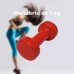 Trade Shop Traesio-manubrio Singolo 7 Kg In Vinile Allenamento Esercizi Casa Palestra Workout Fit -