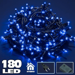 Trade Shop Traesio-catena Luminosa 180 Luci Led Lucciole Blu Con Controller 8 Funzioni Interno -