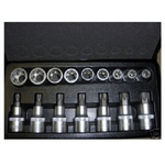 Trade Shop Traesio-kit Inserti E Bussole Boccole Impronta Torx Per Set 17 Pezzi 1/2" 3 4 -