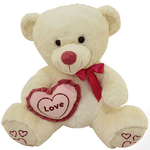 Trade Shop Traesio-peluche Orso Con Cuorel 55cm Pupazzo Bambini Orsacchiotto Morbido San Valentino -