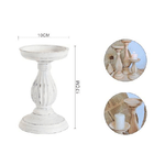 Trade Shop Traesio-candelabro Candeliere Effetto Vintage Bianco Porta Candele Atmosfera Natalizia -