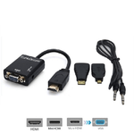 Trade Shop Traesio-adattatore Convertitore Hdmi A Vga 3 In 1 Con Audio A Mini Micro Cavo Hdmi -