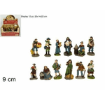 Trade Shop Traesio-set 12 Pezzi Pastori Presepe In Resina Assortiti 9 Cm Decoro Natale -