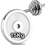 Trade Shop Traesio-disco Olimpico In Acciaio Piastra Pesi Per Bilanciere Manubri Da 15kg Foro 30mm -