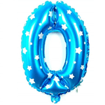 Trade Shop Traesio-palloncino Numero 0 Azzurro Stelle Bianche 35cm Elio Decorazione Party Festa -