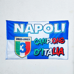 Trade Shop Traesio-bandiera Napoli Campione D'italia Scudetto Calcio Squadra Azzurro 90x140 Cm -